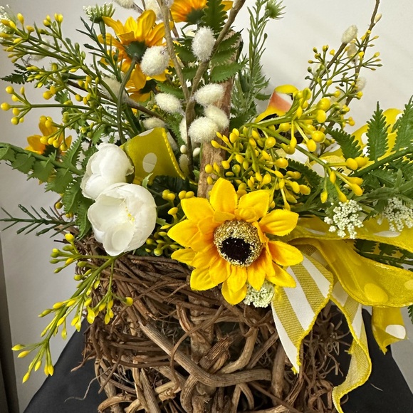 Yellow Spring Floral Basket - Picture 3 of 4